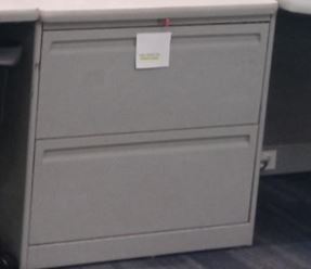 Metal filing cabinet, 2-drawers, grey | Archivador de metal, 2 cajones, gris