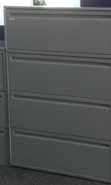Metal filing cabinet, 4-drawers, grey | Archivador de metal, 4 cajones, gris