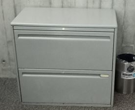 Metal filing cabinet, 2-drawers, black | Archivador de metal, 2 cajones, black