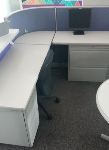 Workstation, L-shape, low-height | Estación de trabajo, en forma de L, baja altura