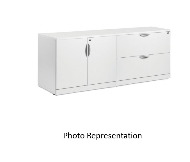 Credenza with pedestal/lateral file cabinet (on right)