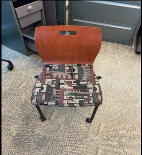 SIDE CHAIR - WOOD AND PATTERNED