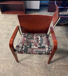 GUEST CHAIR - WOOD AND PATTERNED #2
