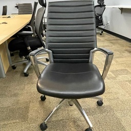 [#B13-28] black leather conference chairs