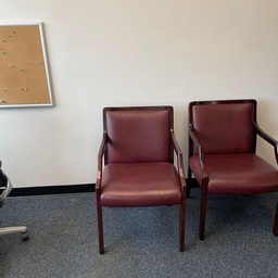 [#B8-40] Traditional Side Chair, red leather