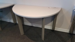 [#C11-38] Half Circle Table - wood,  metal