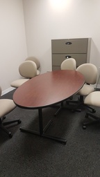 [#C5-40] Oval Table Brown - wood, metal