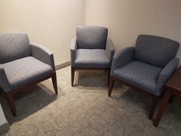 [#B8-32] Guest Chair (blue, wood)