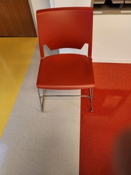 [#B4-3] Plastic Red Café Chair