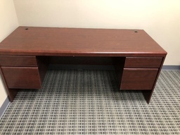 [#E4-18] Wood Desk 2 Ped