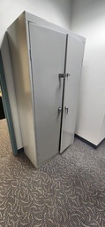 [#D19-4] Metal Cabinet 2 door - 5 shelf lateral grey