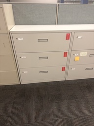 [#D8-24] File cabinet, 3-drawer, gray, 36"