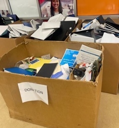 [#I9-36] Boxes Office Supplies, Ornaments, Misc. Office Items