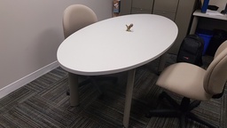 [#C5-43] Oval Table - Wood, metal