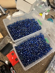 [#I2-44] Bin of blue glass beads