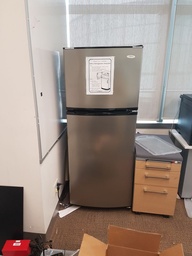 [#G10-3] Stainless steel fridge, with freezer