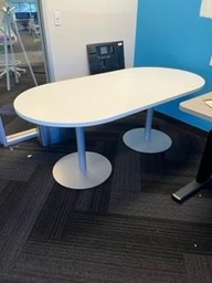 [#C5-112] Hi Top Meeting table / 4'W x 8'L x 42"H w/ disc Base