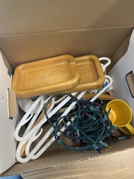 [#I2-22] Box of Hangers, Lights, and Misc. Items