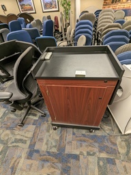 [#C9-73] mobile lectern/cart wood tone (2'x3'x3')