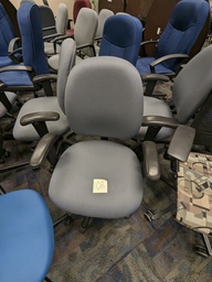 [#B13-105] gray task chair - swivel base, fully upholstered adjustable arms