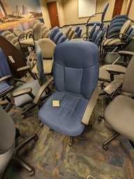 [#B13-106] dark blue task chair - swivel base, fully upholstered adjustable arms