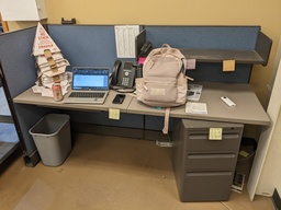 [#A3-109] single surface workstation, fabric panels with shelf