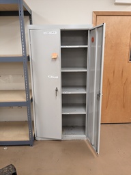 [#D19-140] metal 2-door storage cabinet (3'x1.5'x6')