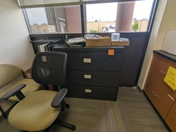 [#D8-166] 3-drawer black metal lateral file