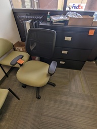 [#B13-167] task chair, mesh back, upholstered seat, swivel base, fixed arms