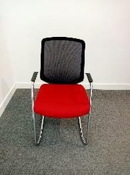 [#B8-1] RED AND BLACK CHAIR WITHOUT WHEEL