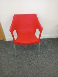 [#B4-76] RED PLASTIC CHAIR