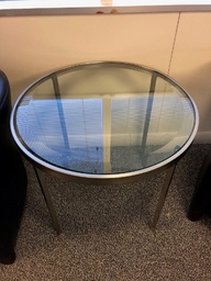 [#C6-36] Clear Glass Round Side Table