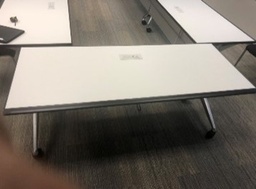 [#C19-58] White Training Tables with Power Connectors (6 x 30)
