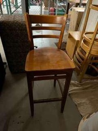 [#B4-32] Wood Stools (Dark Brown) - Seat is 32"H