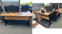 [#E1-1] Wood Desk with Black Legs, 47x31x39"