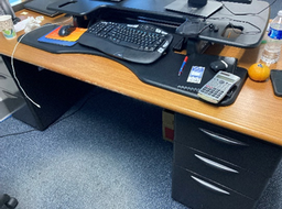 [#E4-70] Working Desk, Black/Wood, 72x30x30"