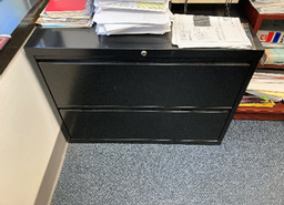 [#D6-72] Small Black File Cabinet, 36x18x28"