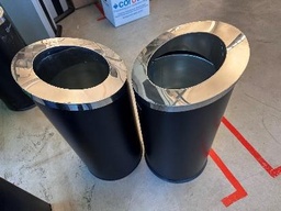 [#G4-15] Black Metal Trash Bin