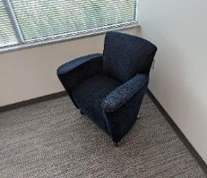 [#B12-167] Chair, Lounge, Blue, 24" x 31" x 32"