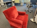 [#B12-186] Chair, Lounge, Red, 31" x 35" x 33"