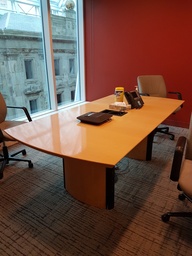 [#C8-6] Wooden Four Sided Meeting Table - 7"x3'6"