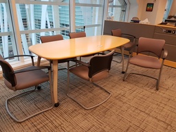 [#C5-15] Wooden Four Sided Communal Table - 6'x3'