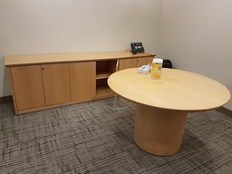 [#C9-26] Wood Round Communal Table - 48"