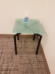 [#C13-28] Four Sided Glass Top Side Table - 18'x18'