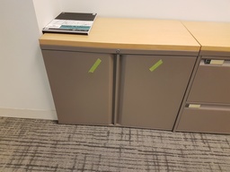 [#D7-56] 2 Shelf Storage With Wood Top - 36"