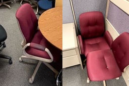 [#B13-3] Red Task Chair with Red Arms