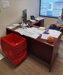 [#E6-139] Rh L-Desk 6’ X 7’