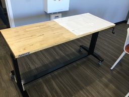 [#E10-10] Manual Crank Work Station / Oak top    24x62x32 lowered 