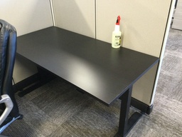 [#E10-30] Sit Stand Black Manual Desk   60x30x30 lowered