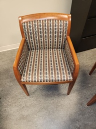 [#B8-121328] Square Pattern, Red, Tan, &amp; Blue Side Chair